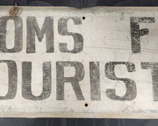 Antique Metal Rooms for Tourists Sign
