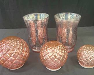 Sparkly Pink Candle Holders Lightup Globes