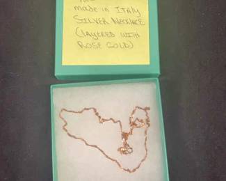 Silver Necklace Layered in Rose Gold 2  Made in Italy