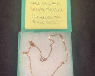 Silver Necklace Layered in Rose Gold 1  Made in Italy