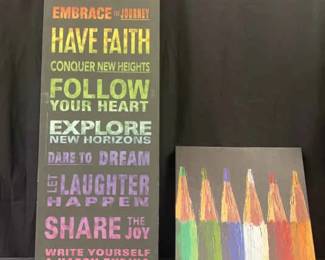 Two Colorful Wall Hangings