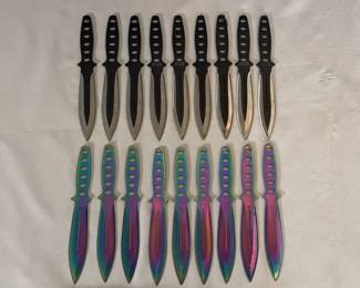 12 Pc 6 Ninja Hunting Rainbow KuniaThrowing Knives