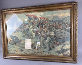 Lot 135 - Native American Painting & Chief Print