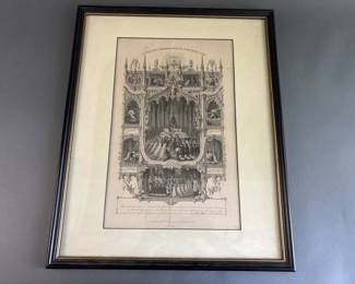 Lot 185 - Framed 1920s Art Nouveau Sunset Print & Frame