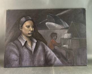Lot 56 - Large Signed Esther Abstract City Scene