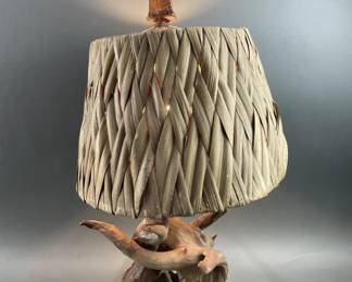 Lot 187 - MCM Secretary Desk Lamp & Declaration Art