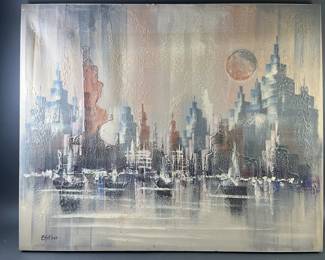 Lot 98 - Framed Oil Pastel & Carol Harris Habitat Print