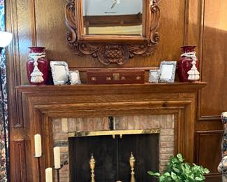 Vases, Arthur Court Frames, Candlesticks, Brass Andirons, Decorative Box