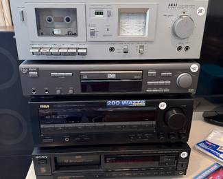 Cassette Player, DVD player, Receiver, CD Player