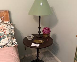 Metal Round Table, Lamp, Decor