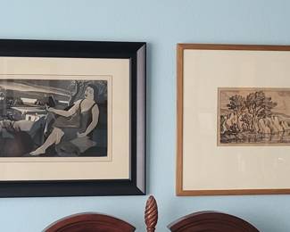 Doel Reed's gift print Spring with Sandzen's very first Prairie Print Makers gift print A Kansas Creek