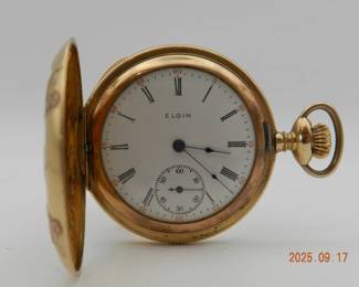 14K Elgin Circa 1910 Size-6S 15Jewel Running Keeping Time Needs Crystal 