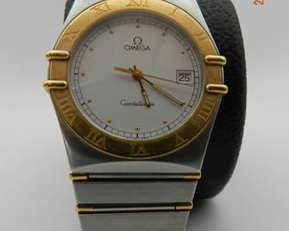 Omega Manhattan Constellation circa 1993 18K Gold & Stainless Mens Watch Needs Service