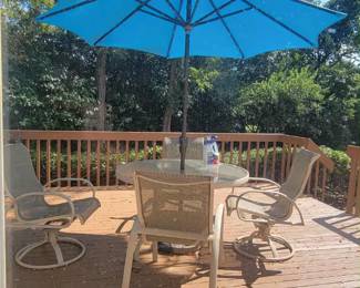 porch outdoor furniture set with umbrella