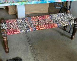 Boho woven bench seat