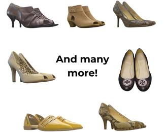 Many shoes, mostly unworn, designer brands