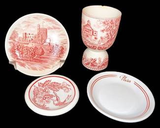 Selection of Red Transferware