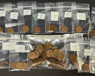 U.S. Wheat Pennies 1950s