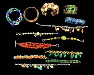Colorful Bracelets Including One With Sterling Clasp
