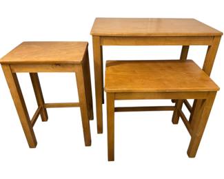 Three Wood Nesting Tables 
