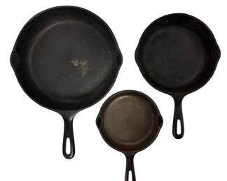 3 Cast Iron Skillets 