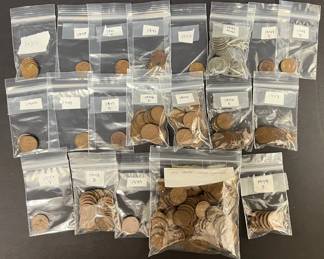 U.S. Wheat Pennies 1930s1940s, Including 1943 Steel Pennies