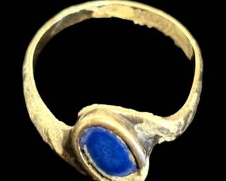Dainty Sterling Silver Ring With Blue Stone 1.88g
