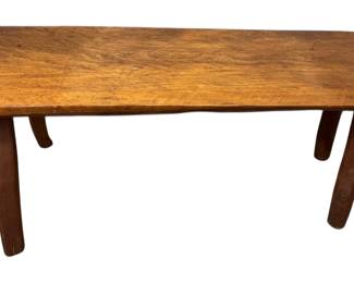 Wood Slab Bench 