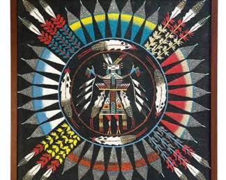 17 x 17 Framed Native American Inspired Sand Art 