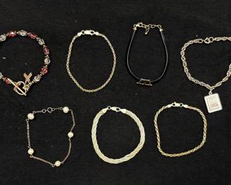 6 Sterling Silver Bracelets And 1 1 20 12k Gold Filled Bracelet