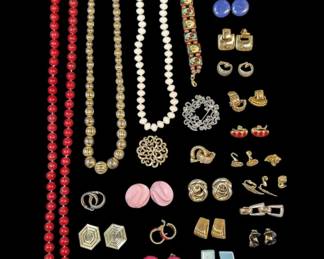 Vintage Costume ClipOn Earrings, Necklaces More
