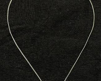  005 14k White Gold Necklace With Diamond Heart Pendant 2.27g 