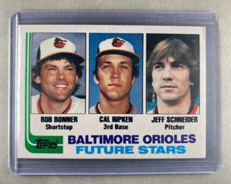 1982 Topps Baseball Card. Orioles Future Stars Cal Ripken. Rookie Card RC 21.