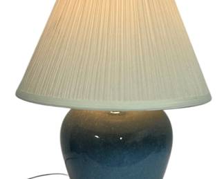 24 Glass Lamp With Fabric Shade 