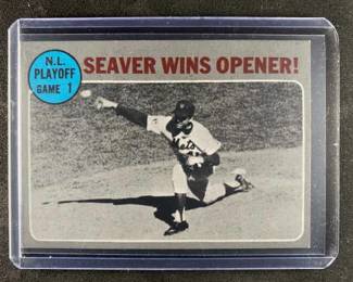1970 Topps Baseball Card. NL Playoff Game 1 Seaver Wins Opener 195.