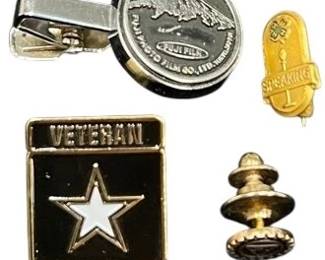 10k Gold DPL Pin, 10k Gold Filled Pin, Fuji Clip And Army Pin.