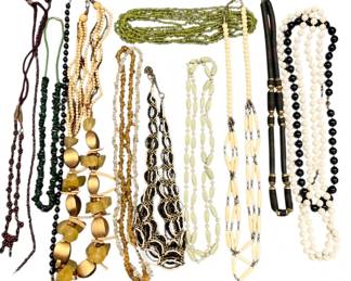 Beaded Costume Jewelry In White, Yellow, Green And More
