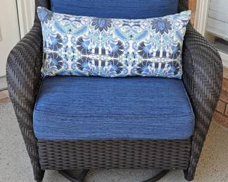 Wicker Swivel Rocker w/ Cushions & Pillows, 3/3