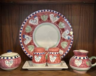 (6) Country Farmhouse w/ Bird Stoneware Dishes