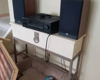 Foyer table; A/V equipment