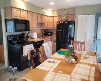 Nice L-shaped kitchen; dining set seats 6