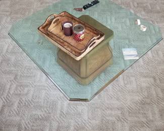 Glass top coffee table