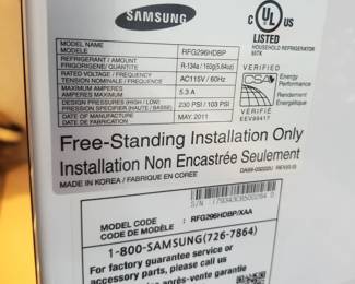 Samsung refrigerator mfg. May 2011