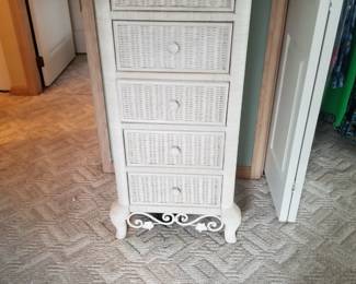 5-drawer wicker lingerie chest