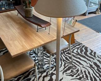 White ostrich leather floor lamp (53” tall)