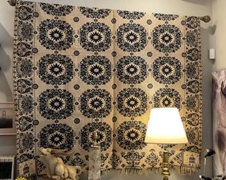 Antique handwoven textile 1849 dyed with indigo 