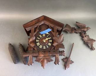 Lot 448 - Antique Two Weight Cuckoo Clock