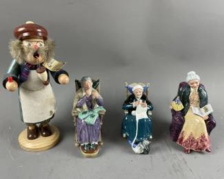 Lot 369 - Royal Doulton Wise Ladies & Wooden Old Man