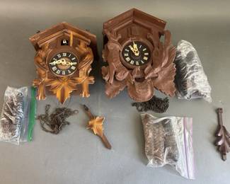 Lot 461 - 2 Cuckoo Clocks For Parts With Pendulums & Weights