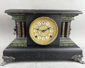 Lot 437 - Antique Sessions Black Mantle Clock